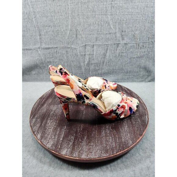 Rampage Ram-Winka Summer Floral Open-Toe High Heels With Ankle Strap W Size 7 Mu - Picture 3 of 11